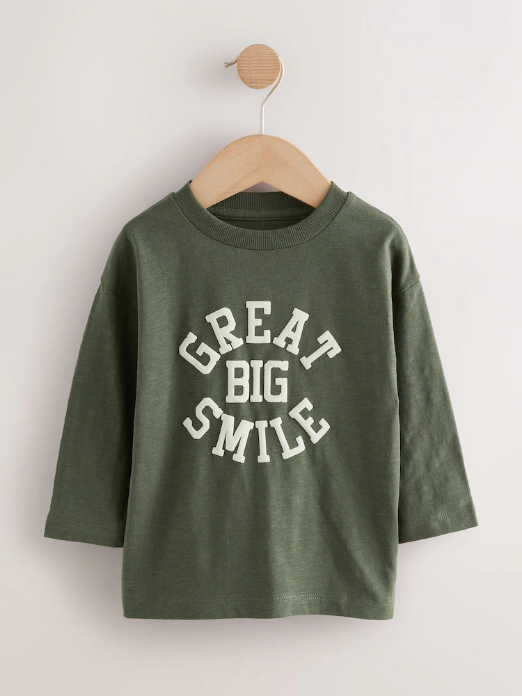 |Boy| Camisetas De Manga Comprida Multiminerais, Pacote com 5 (3 meses a 7 anos)