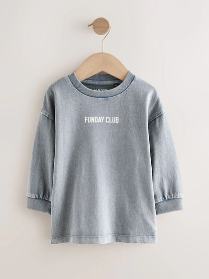 |Boy| Camisetas Com Estampa Gráfica De Manga Comprida Slogan Pretas/Cinzas/Brancas, Pacote com 3 (3 meses a 7 anos)