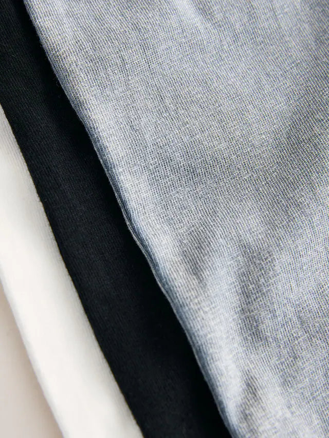 |Boy| Camisetas Com Estampa Gráfica De Manga Comprida Slogan Pretas/Cinzas/Brancas, Pacote com 3 (3 meses a 7 anos)