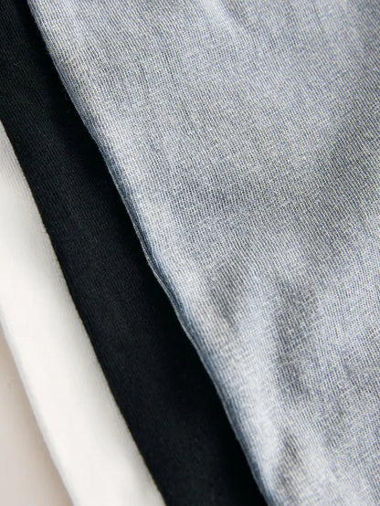 |Boy| Camisetas Com Estampa Gráfica De Manga Comprida Slogan Pretas/Cinzas/Brancas, Pacote com 3 (3 meses a 7 anos)