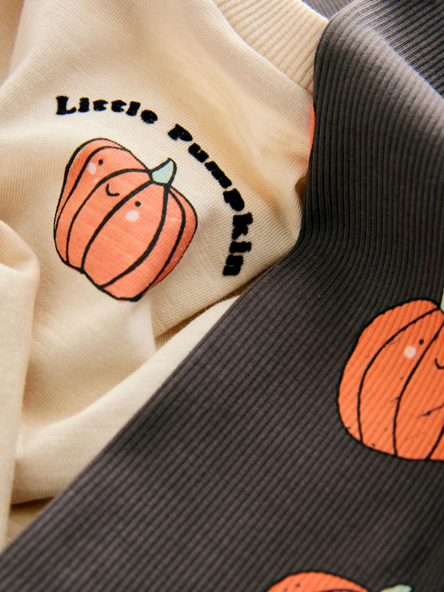 |Boy| Conjunto De Blusa e Leggings De Manga Comprida De Halloween da Little Pumpkin Neutral (3 meses a 7 anos)