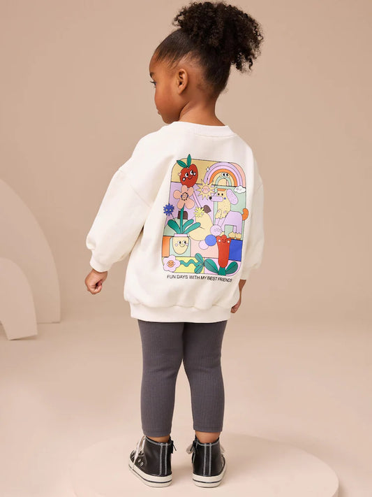 |Girl| Conjunto de blusa e calça flare com estampa de urso vermelho Berry (3 meses a 7 anos)