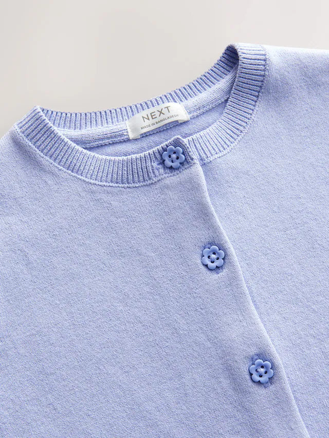 |Girl| Cardigan Lilás Roxo Com Manga Plissada (3 meses a 10 anos)