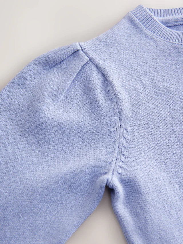 |Girl| Cardigan Lilás Roxo Com Manga Plissada (3 meses a 10 anos)