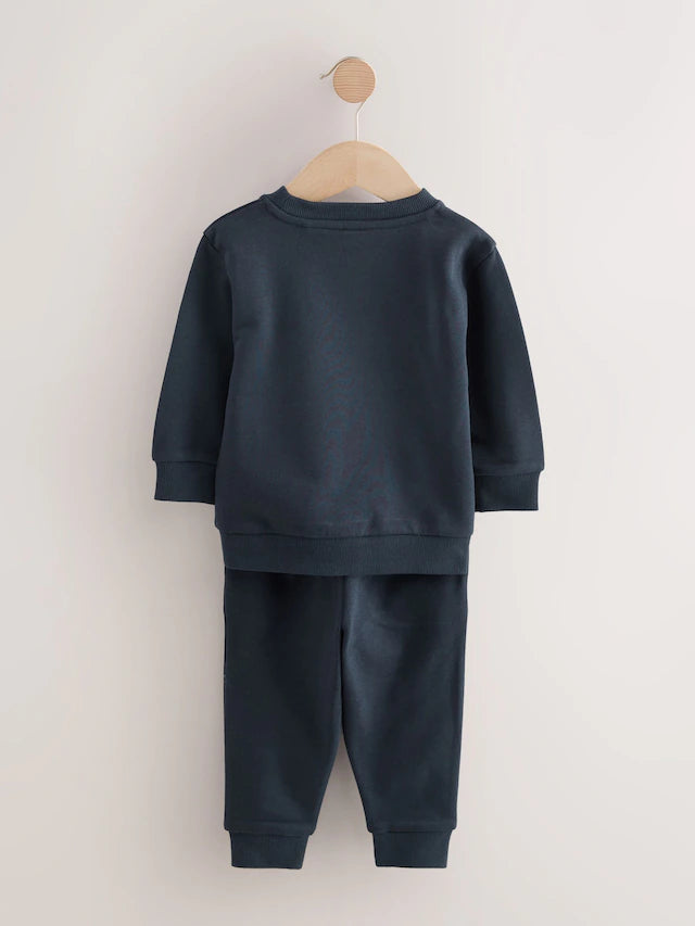 |Boy| Conjunto De Moletom e Calça De Moletom Azul Marinho (3 meses a 7 anos)