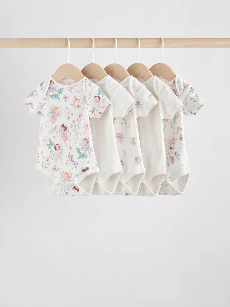 |BabyGirl| Pacote Com 3 Macacões De Manga Comprida Ecru Fairy Baby