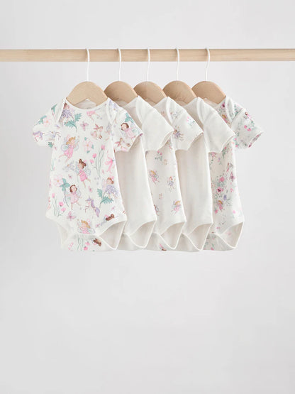 |BabyGirl| Pacote Com 3 Macacões De Manga Comprida Ecru Fairy Baby