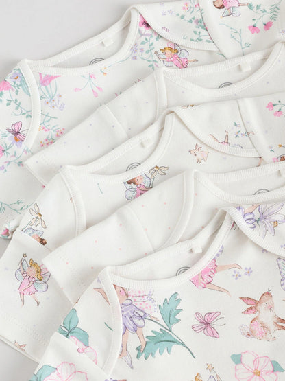 |BabyGirl| Pacote Com 3 Macacões De Manga Comprida Ecru Fairy Baby