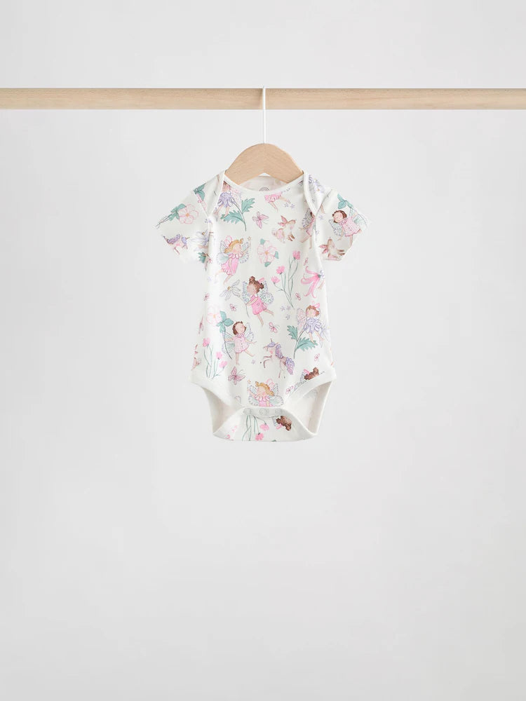 |BabyGirl| Pacote Com 3 Macacões De Manga Comprida Ecru Fairy Baby