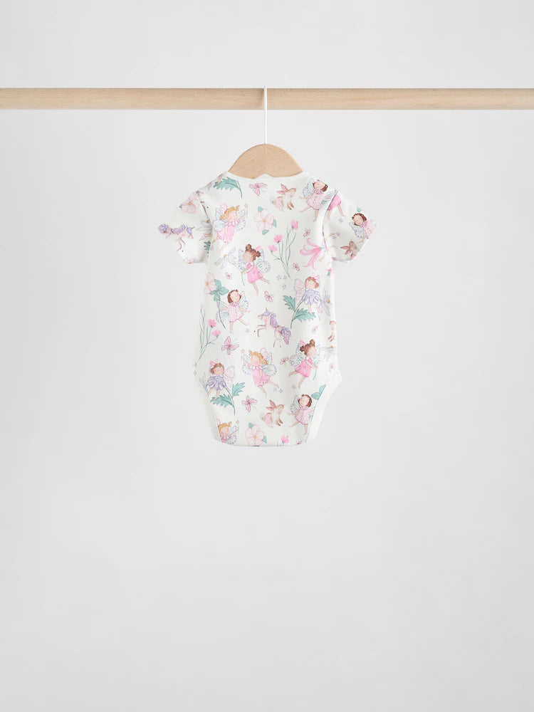 |BabyGirl| Pacote Com 3 Macacões De Manga Comprida Ecru Fairy Baby