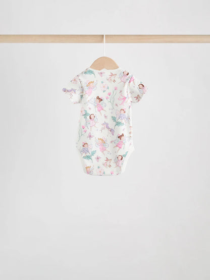 |BabyGirl| Pacote Com 3 Macacões De Manga Comprida Ecru Fairy Baby