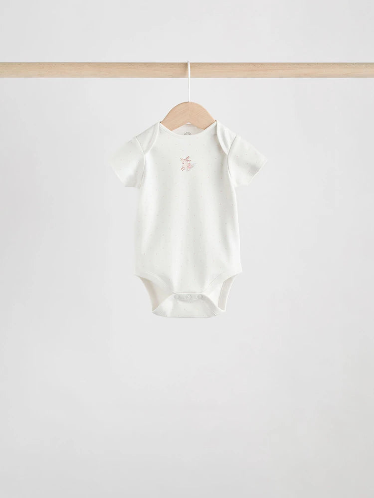 |BabyGirl| Pacote Com 3 Macacões De Manga Comprida Ecru Fairy Baby