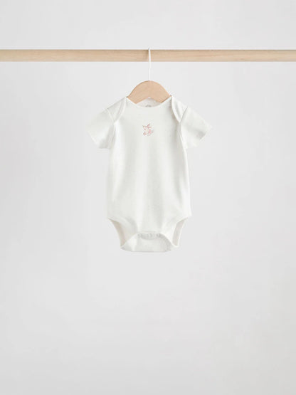 |BabyGirl| Pacote Com 3 Macacões De Manga Comprida Ecru Fairy Baby