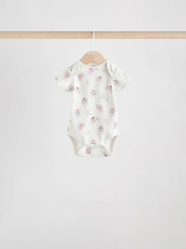 |BabyGirl| Pacote Com 3 Macacões De Manga Comprida Ecru Fairy Baby