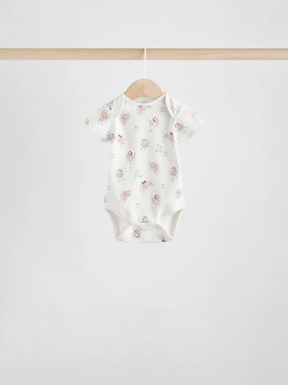 |BabyGirl| Pacote Com 3 Macacões De Manga Comprida Ecru Fairy Baby