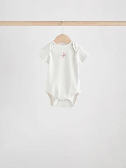 |BabyGirl| Pacote Com 3 Macacões De Manga Comprida Ecru Fairy Baby