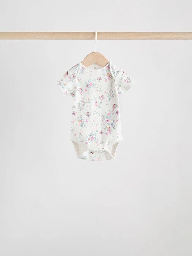 |BabyGirl| Pacote Com 3 Macacões De Manga Comprida Ecru Fairy Baby