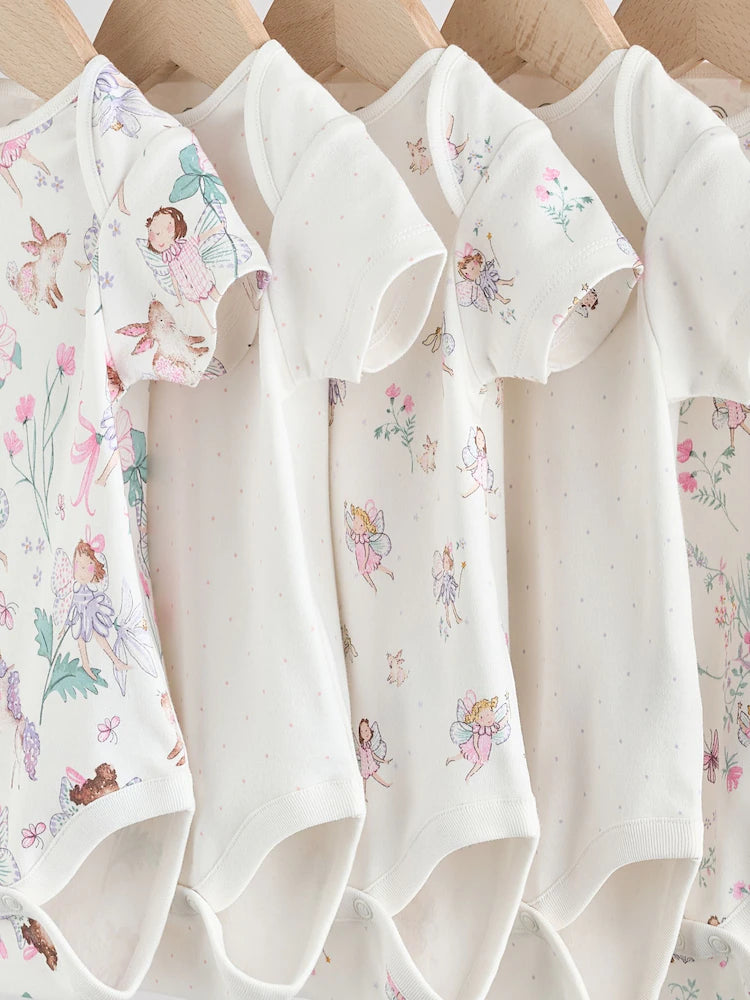 |BabyGirl| Pacote Com 3 Macacões De Manga Comprida Ecru Fairy Baby