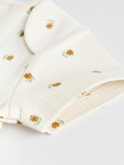 |BabyGirl| Pacote Com 5 Macacões Canelados De Manga Curta Verde Sálvia Para Bebês