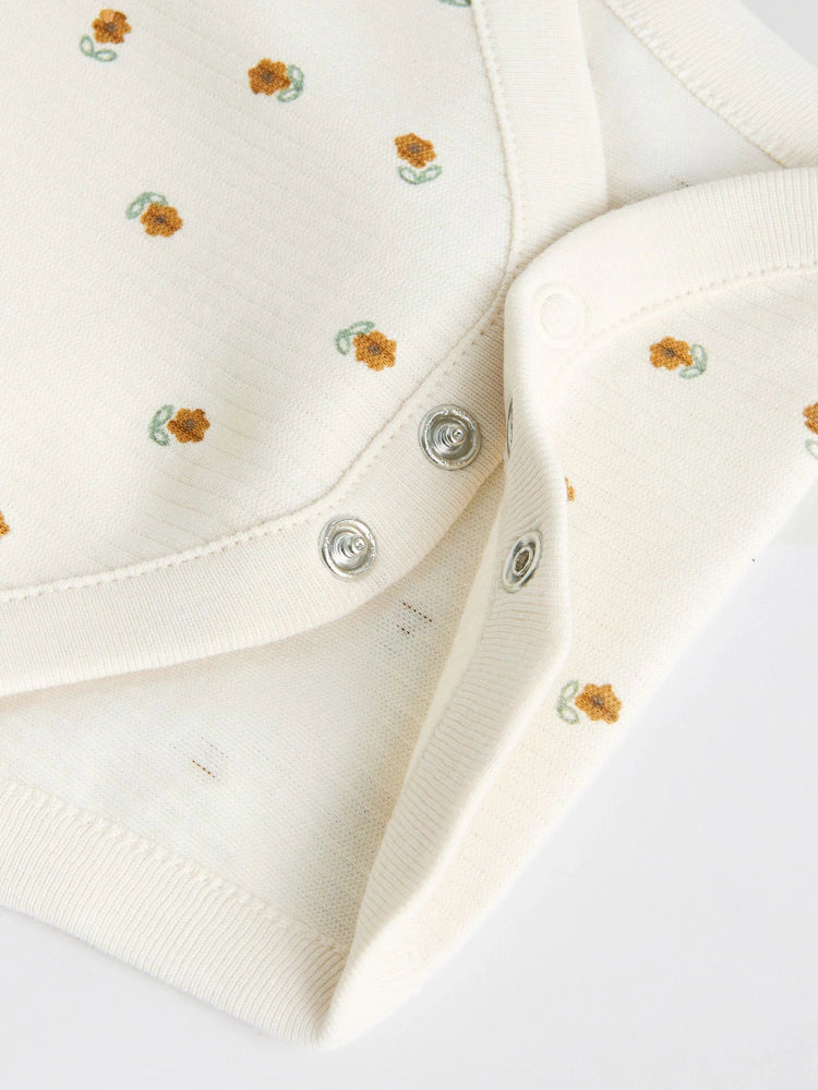 |BabyGirl| Pacote Com 5 Macacões Canelados De Manga Curta Verde Sálvia Para Bebês