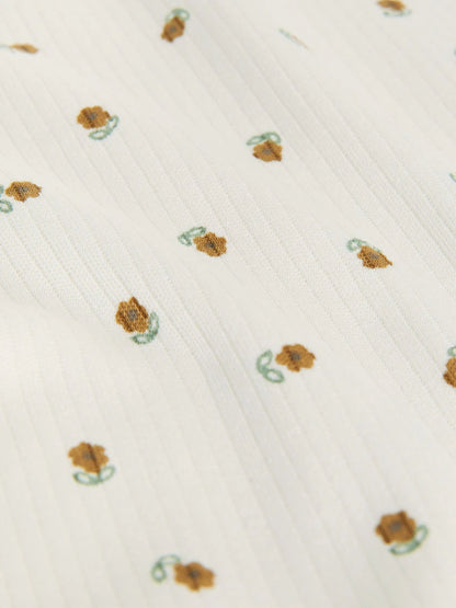 |BabyGirl| Pacote Com 5 Macacões Canelados De Manga Curta Verde Sálvia Para Bebês