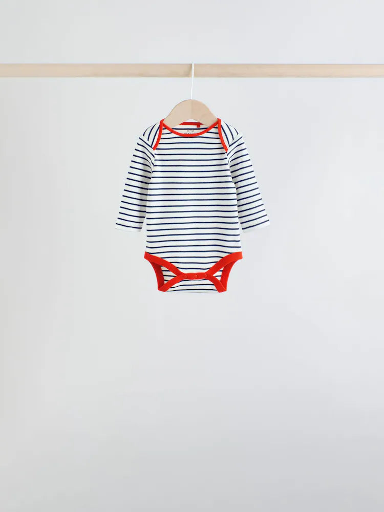 |BabyBoy| Conjunto Com 5 Bodies De Manga Comprida Para Bebês Em Cores Vibrantes