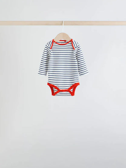 |BabyBoy| Conjunto Com 5 Bodies De Manga Comprida Para Bebês Em Cores Vibrantes