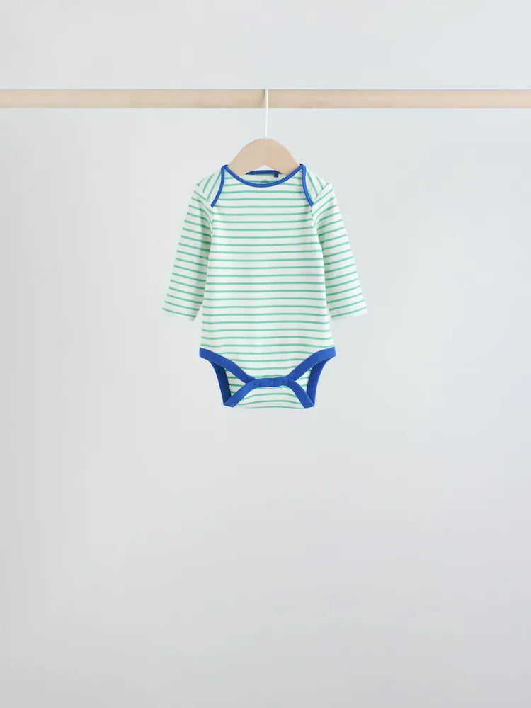 |BabyBoy| Conjunto Com 5 Bodies De Manga Comprida Para Bebês Em Cores Vibrantes