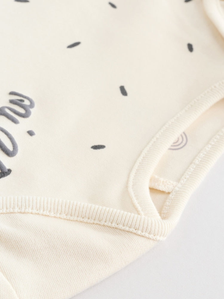 |BabyBoy| Conjunto De 5 Bodies De Manga Comprida Monocromáticos Para Bebês