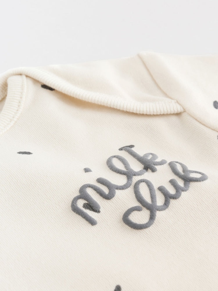 |BabyBoy| Conjunto De 5 Bodies De Manga Comprida Monocromáticos Para Bebês