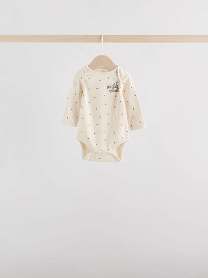 |BabyBoy| Conjunto De 5 Bodies De Manga Comprida Monocromáticos Para Bebês