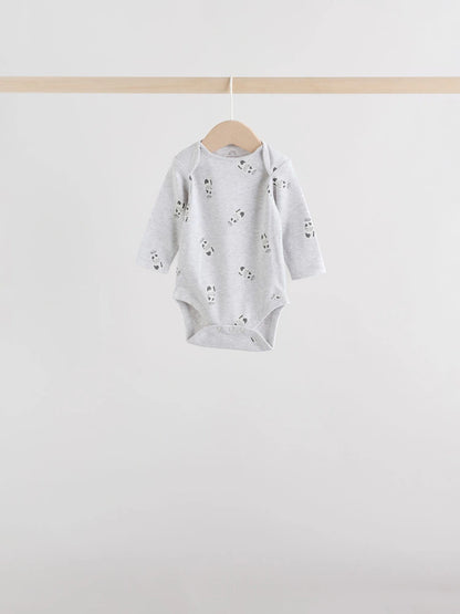 |BabyBoy| Conjunto De 5 Bodies De Manga Comprida Monocromáticos Para Bebês