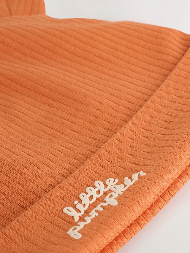 |BabyBoy| Conjunto De Macacão e Chapéu De Halloween De Manga Comprida Laranja Para Bebê