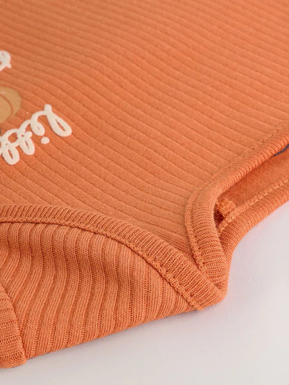 |BabyBoy| Conjunto De Macacão e Chapéu De Halloween De Manga Comprida Laranja Para Bebê