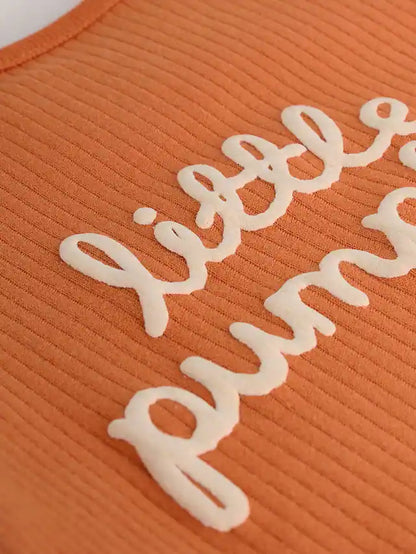 |BabyBoy| Conjunto De Macacão e Chapéu De Halloween De Manga Comprida Laranja Para Bebê