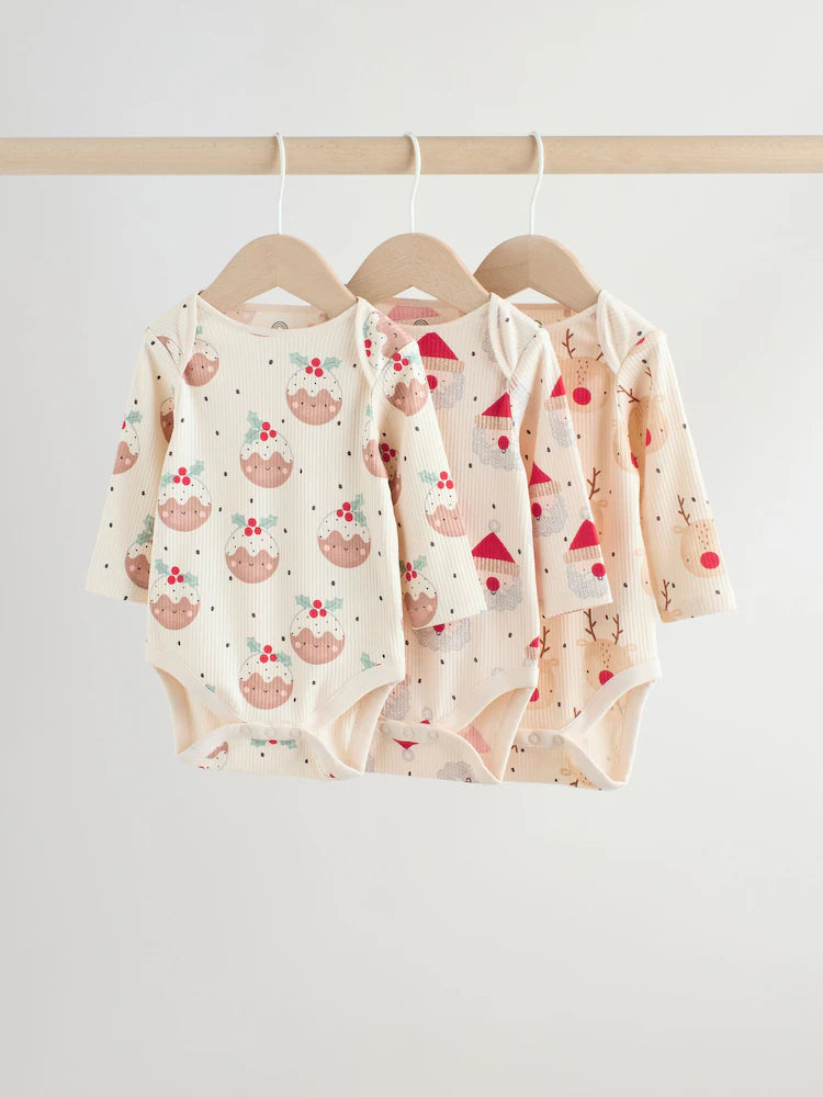 |BabyBoy| Pacote Com 3 Macacões De Natal Para Bebês