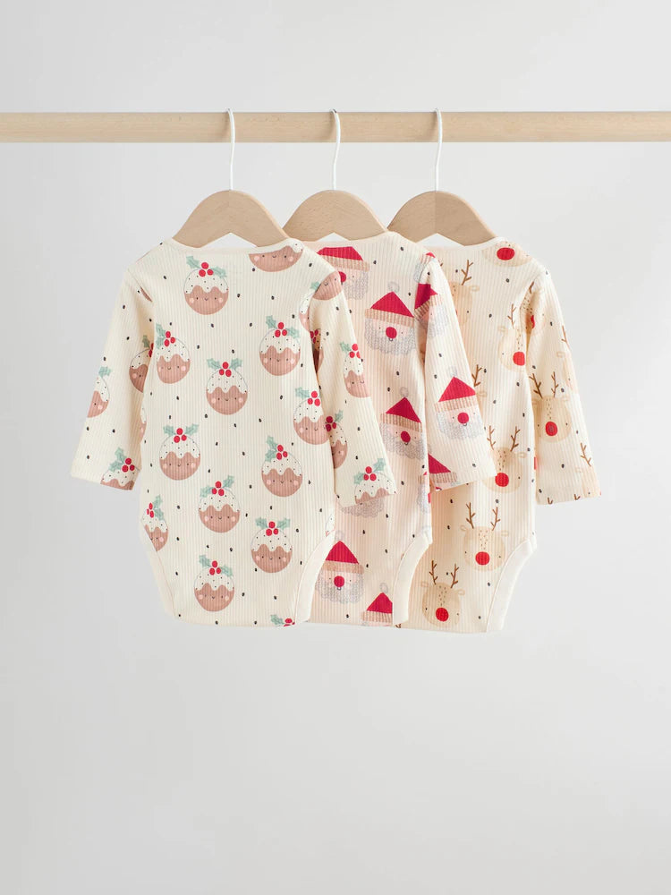 |BabyBoy| Pacote Com 3 Macacões De Natal Para Bebês