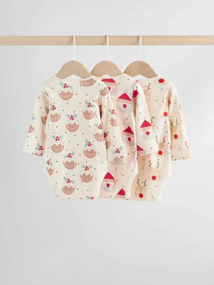 |BabyBoy| Pacote Com 3 Macacões De Natal Para Bebês