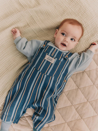 |BabyBoy| Conjunto De Macacão e Macacão Infantil Listrados Em Tecido Mineral (0 meses a 2 anos)