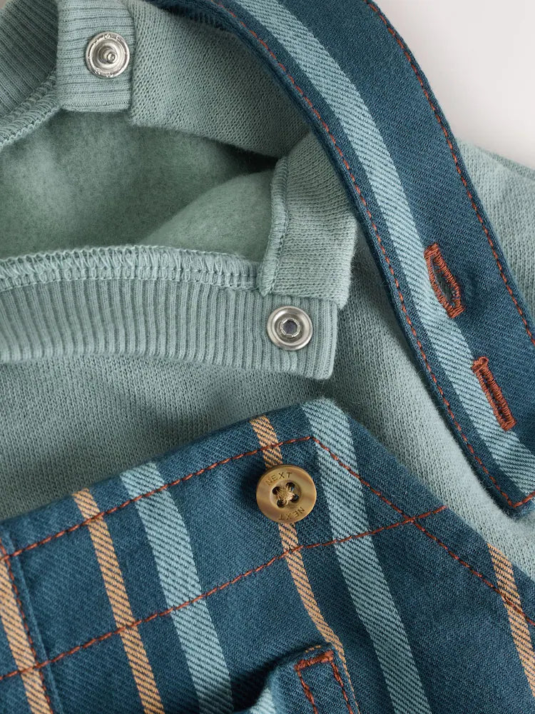 |BabyBoy| Conjunto De Macacão e Macacão Infantil Listrados Em Tecido Mineral (0 meses a 2 anos)