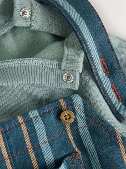 |BabyBoy| Conjunto De Macacão e Macacão Infantil Listrados Em Tecido Mineral (0 meses a 2 anos)