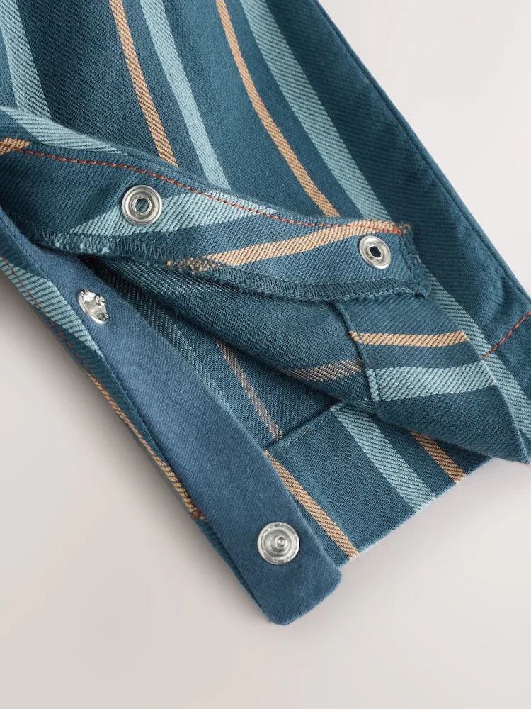 |BabyBoy| Conjunto De Macacão e Macacão Infantil Listrados Em Tecido Mineral (0 meses a 2 anos)