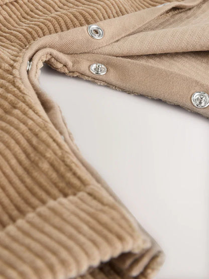 |BabyBoy| Conjunto De Macacão e Macacão De Veludo Cotelê Para Bebê Urso Marrom Bege (0 meses a 2 anos)