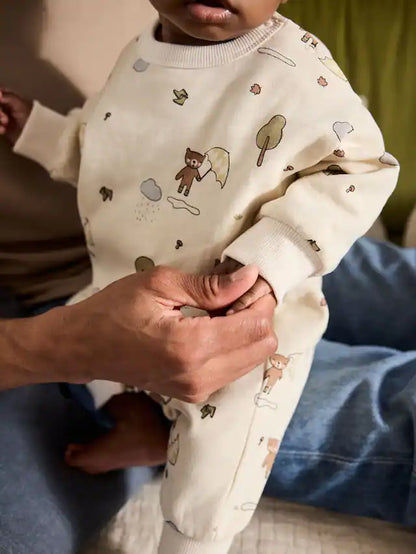 |BabyBoy| Macacão De Bebê Ecru Bear (0 meses a 3 anos)