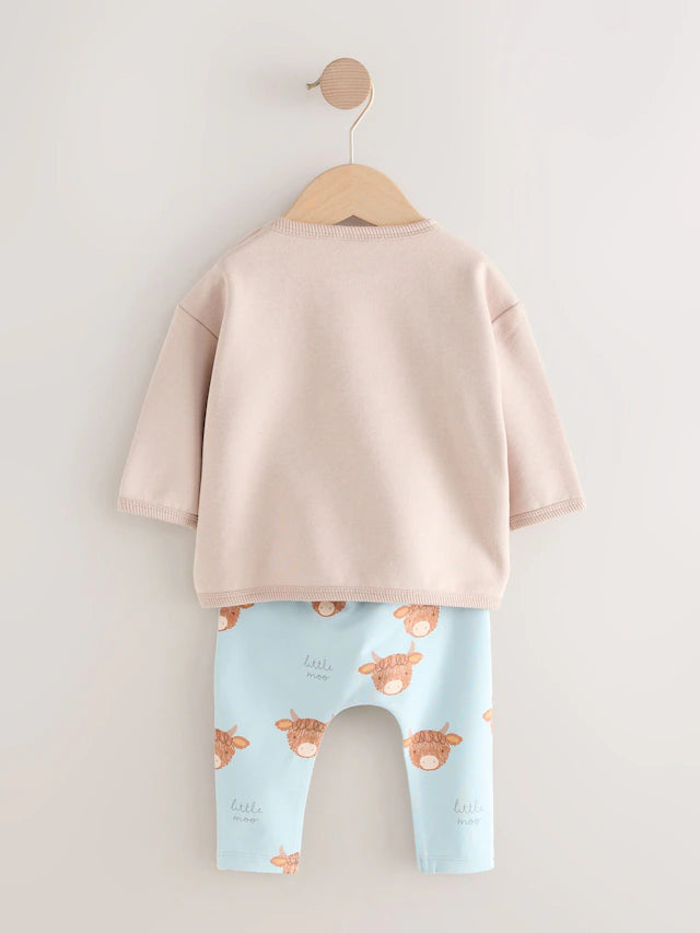 |BabyBoy| Conjunto De Blusa e Leggings Hamish Azul Para Bebê (0 meses a 3 anos)