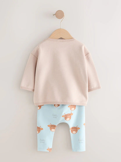 |BabyBoy| Conjunto De Blusa e Leggings Hamish Azul Para Bebê (0 meses a 3 anos)