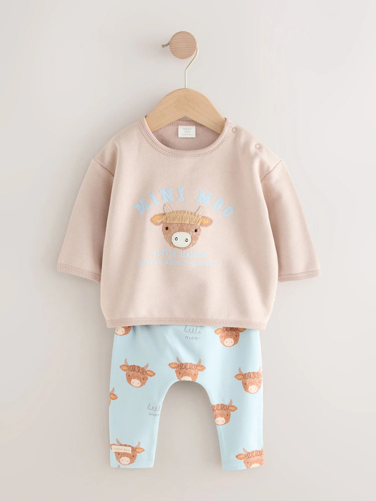 |BabyBoy| Conjunto De Blusa e Leggings Hamish Azul Para Bebê (0 meses a 3 anos)