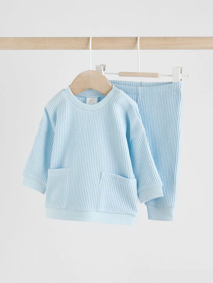 |BabyBoy| Conjunto De 2 Peças De Blusa e Calça Jogger 100% Algodão Blue Baby (0 meses a 2 anos)