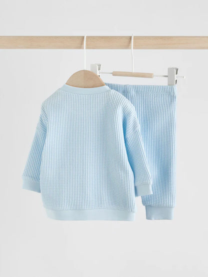 |BabyBoy| Conjunto De 2 Peças De Blusa e Calça Jogger 100% Algodão Blue Baby (0 meses a 2 anos)