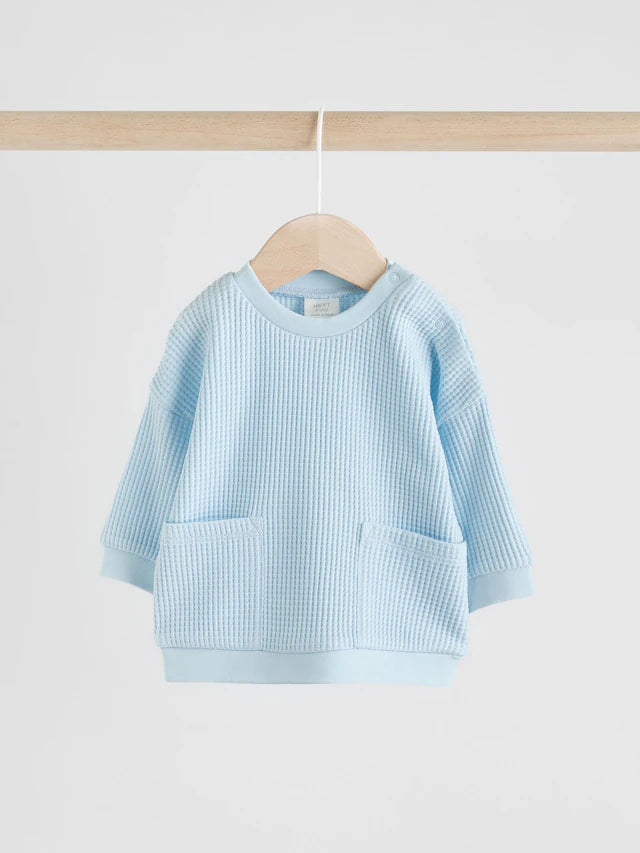 |BabyBoy| Conjunto De 2 Peças De Blusa e Calça Jogger 100% Algodão Blue Baby (0 meses a 2 anos)